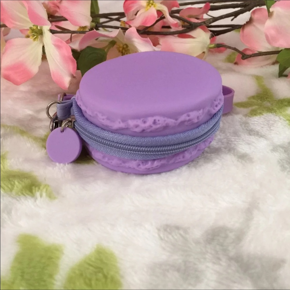 Cute Macaron Purple Silicone Coin Purse